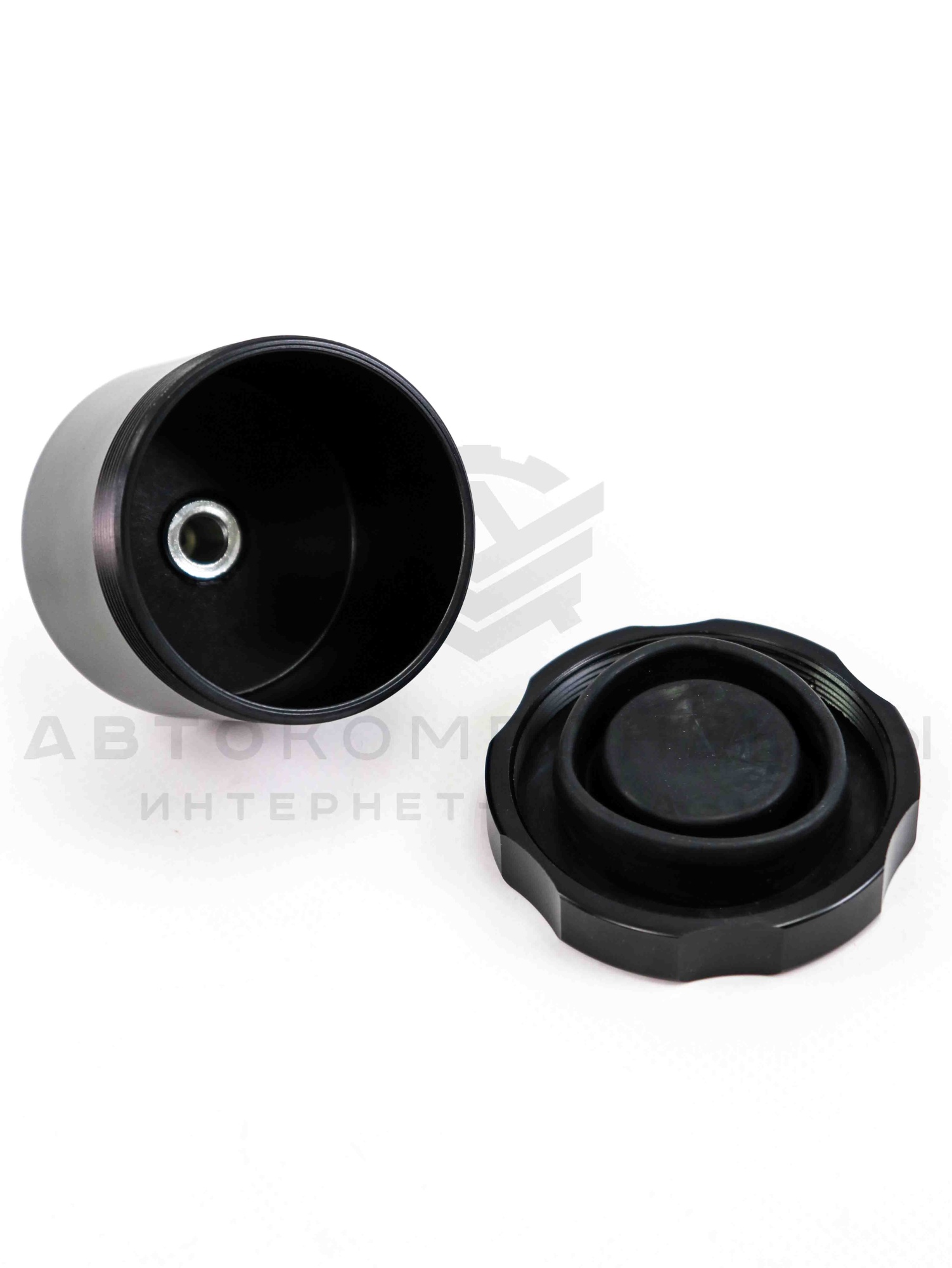 Универсальный бачок тормозной жидкости (алюминиевый) с резьбой 7/16"-20 (черный)