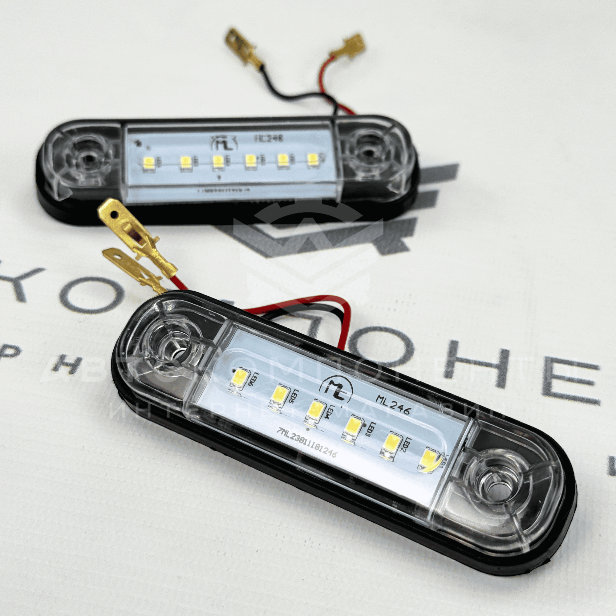 Светодиодные плафоны освещения номерного знака (чёрные) ВАЗ 2104-2107, 2110, Нива 4x4, Шевроле Нива