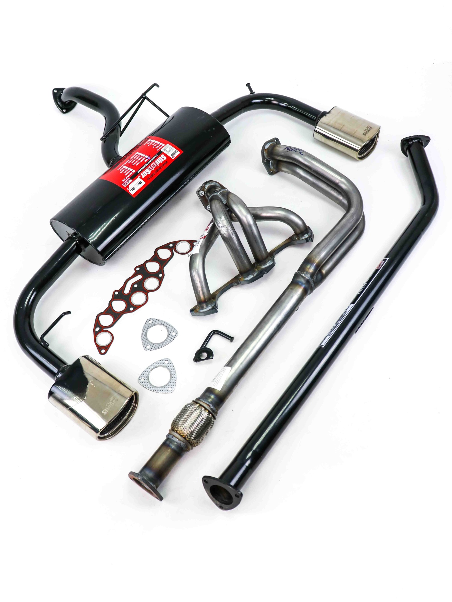 Комплект двойного выхлопа "Stinger" 8V (треугольный фланец) Лада Нива 4х4