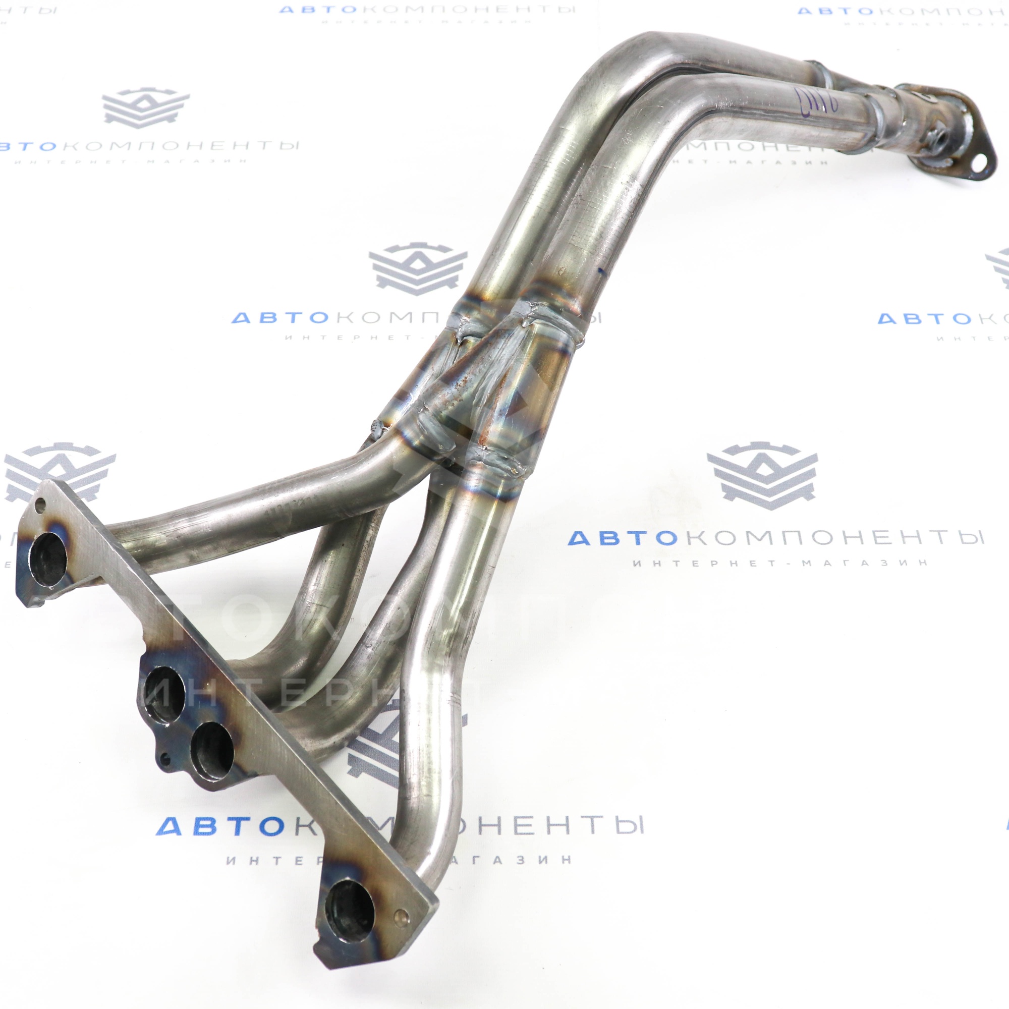 Выпускной комплект "DK PRO" 8V на ушастом фланце с глушителем (спорт) ВАЗ 2110, 2111