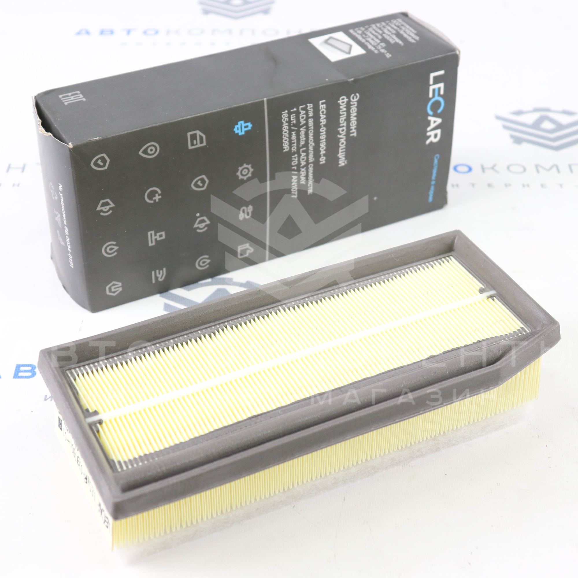 Воздушный фильтр "LECAR" (старого образца) Лада Vesta, X-Ray (до 2019 г.в)