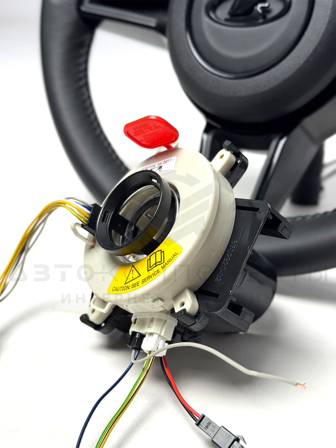 Мультируль "Porsche" (в коже) с подрулевым переключателем (шлейф) 6 пинов Лада Приора, Калина, Гранта