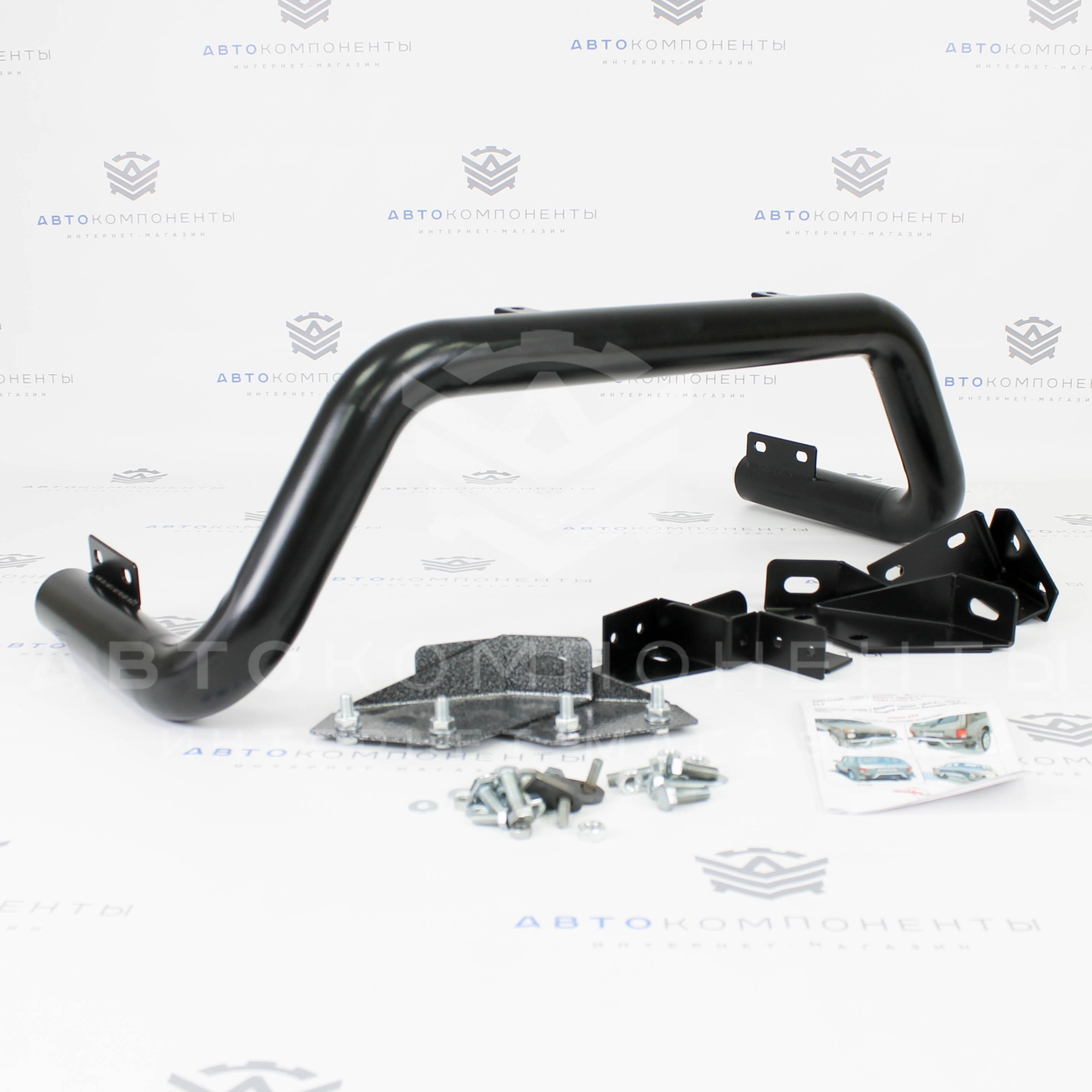 Защита переднего бампера ДУГА (d63,5) Техносфера (черный мат) Нива 4х4 Урбан