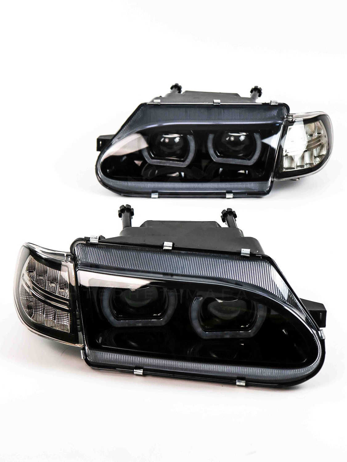 Светодиодные фары в стиле “BMW” с ДХО (4 LED линзы) ВАЗ 2113, 2114, 2115