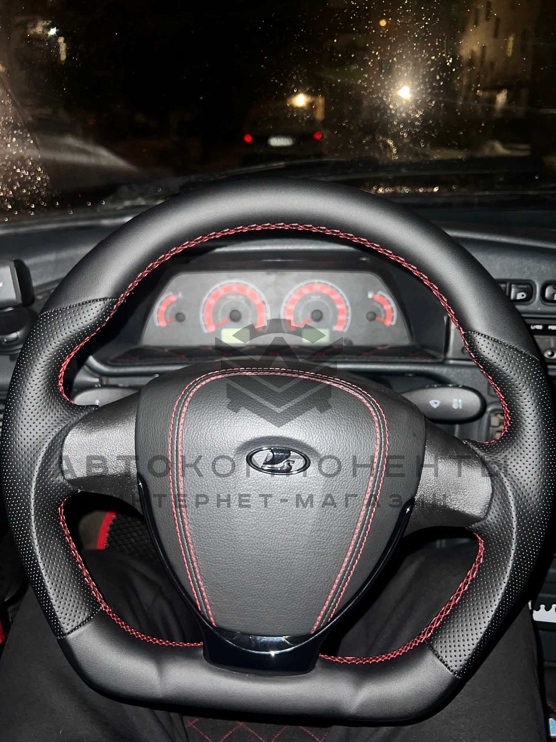 Анатомический руль AMG Приора 2 (в коже) "ШовАвто" ВАЗ 2113, 2114, 2115