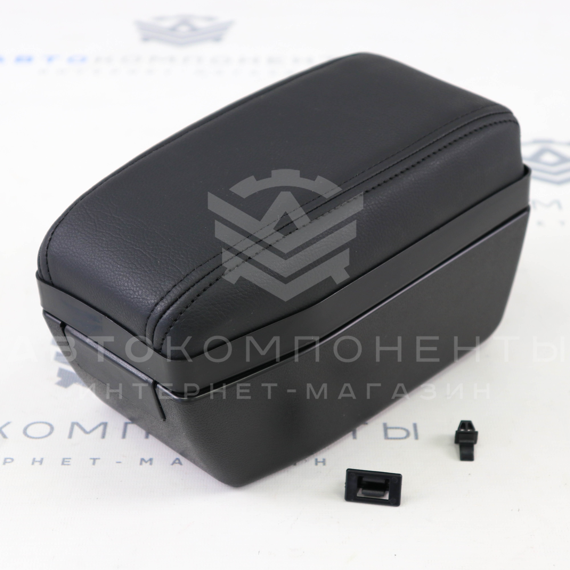 Подлокотник с боксом "Sal-Man" (в коже) Лада Приора (черная нить)