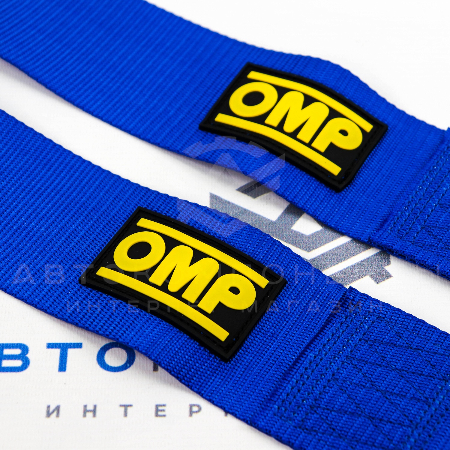 Ремни безопасности STREET OMP style 4-х точечные (синие)