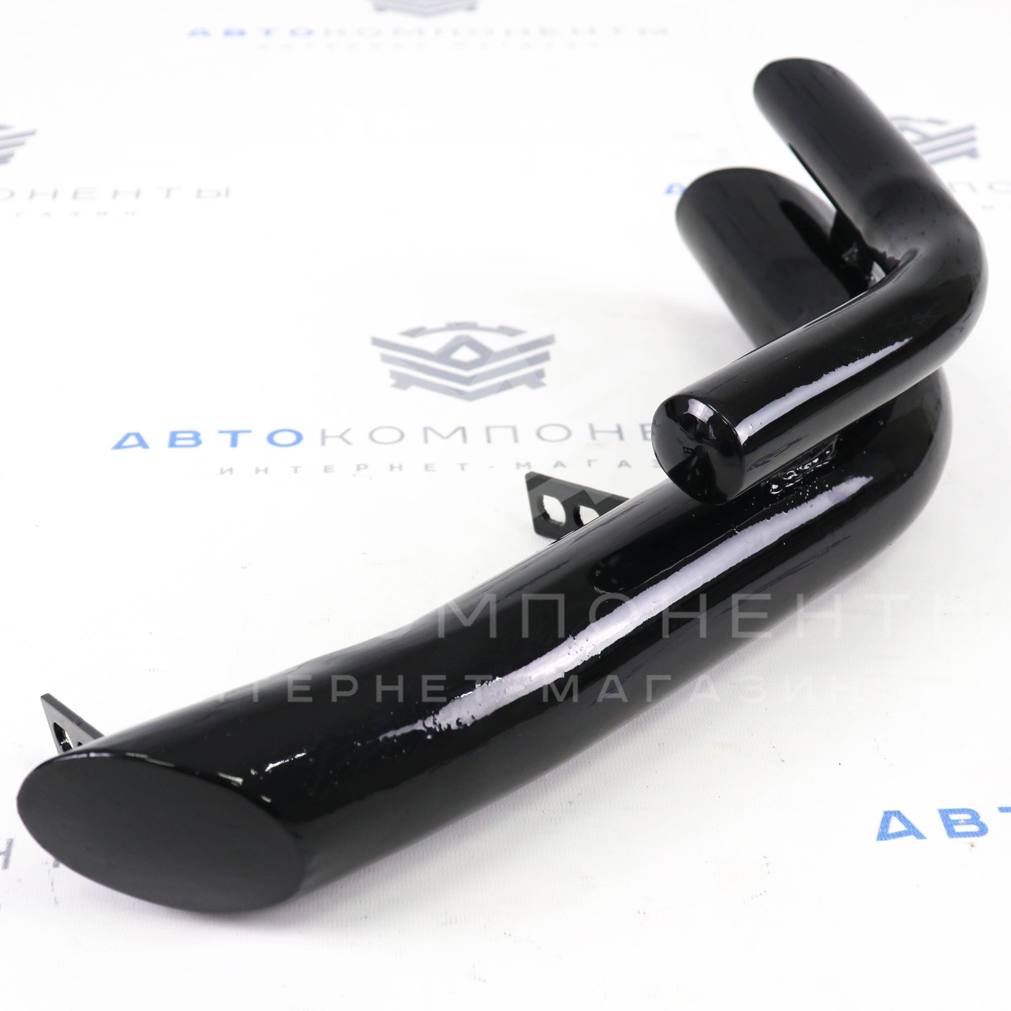 Защита заднего бампера (уголки двойные) Люкс "ТехноСфера" Лада Нива 4х4 Урбан (черный лак)