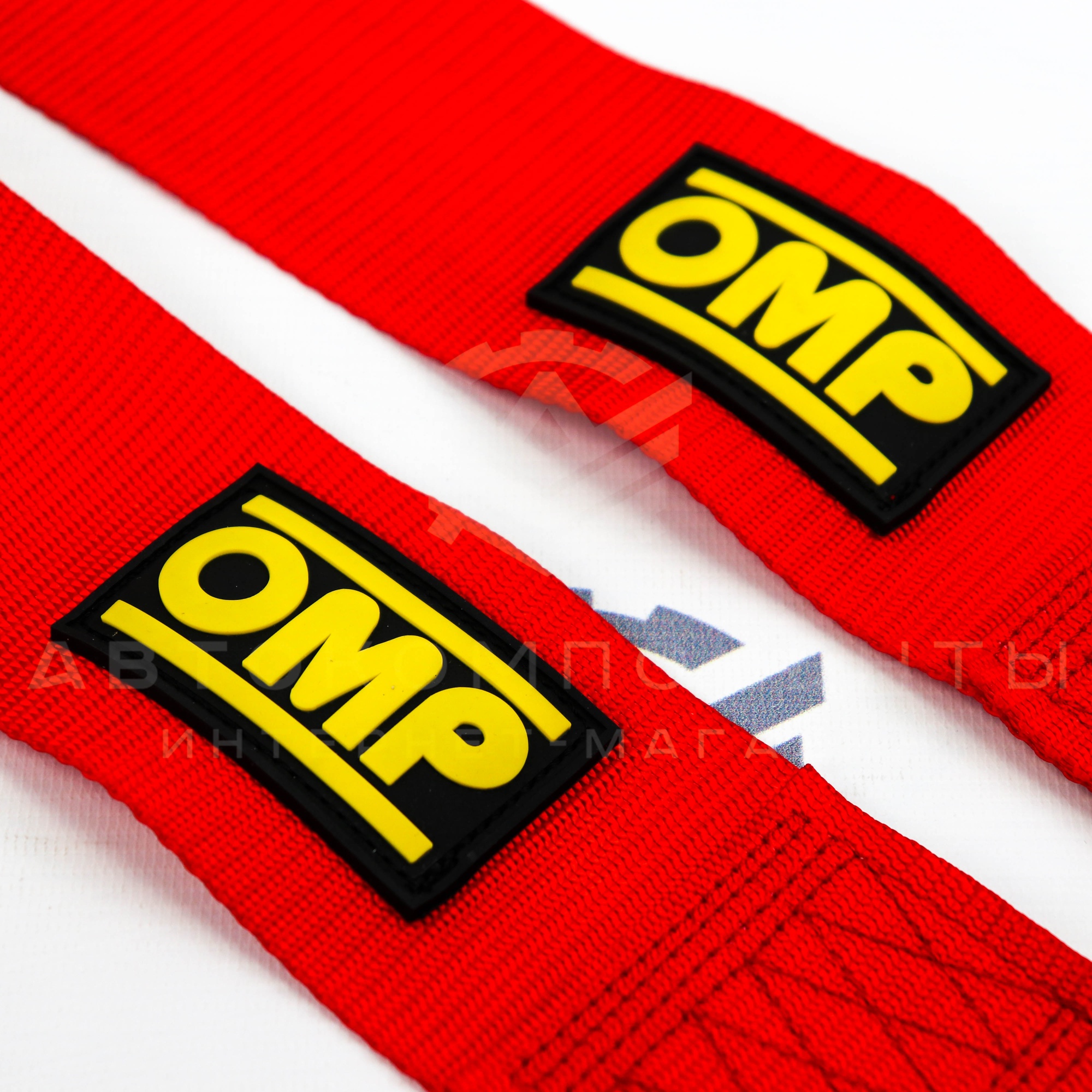 Ремни безопасности STREET OMP style 4-х точечные (красные)