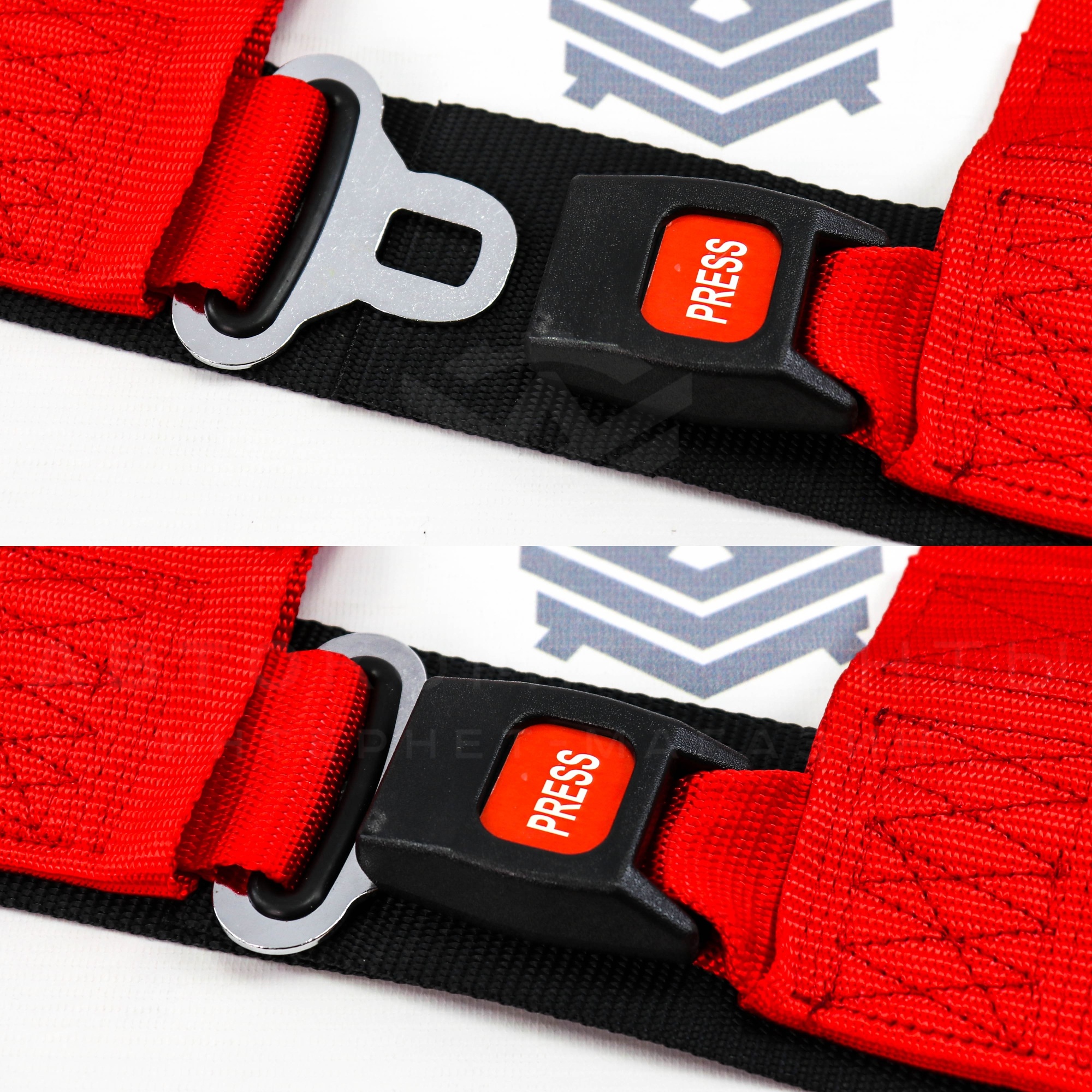 Ремни безопасности STREET OMP style 4-х точечные (красные)